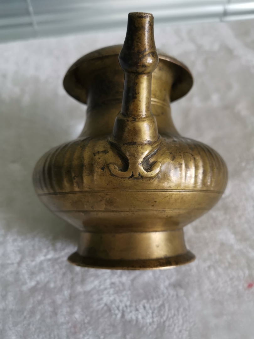 清中期洒金油灯壶