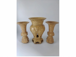 清代哥窑三羊尊哥窑花觚